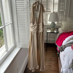 Vintage cream silk dress size small/2